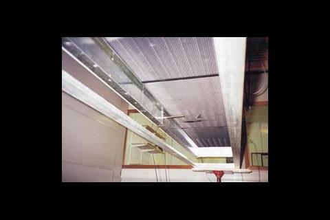 The open-faced chilled beam under test.